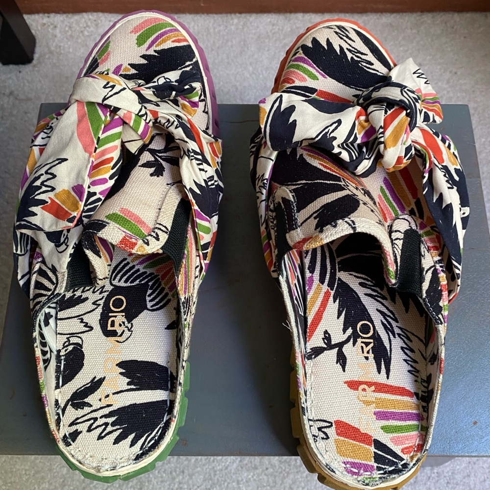 FARM RIO Women Vibrant Print Colorful Sandals - NEW NWOB - Picture 5 of 10